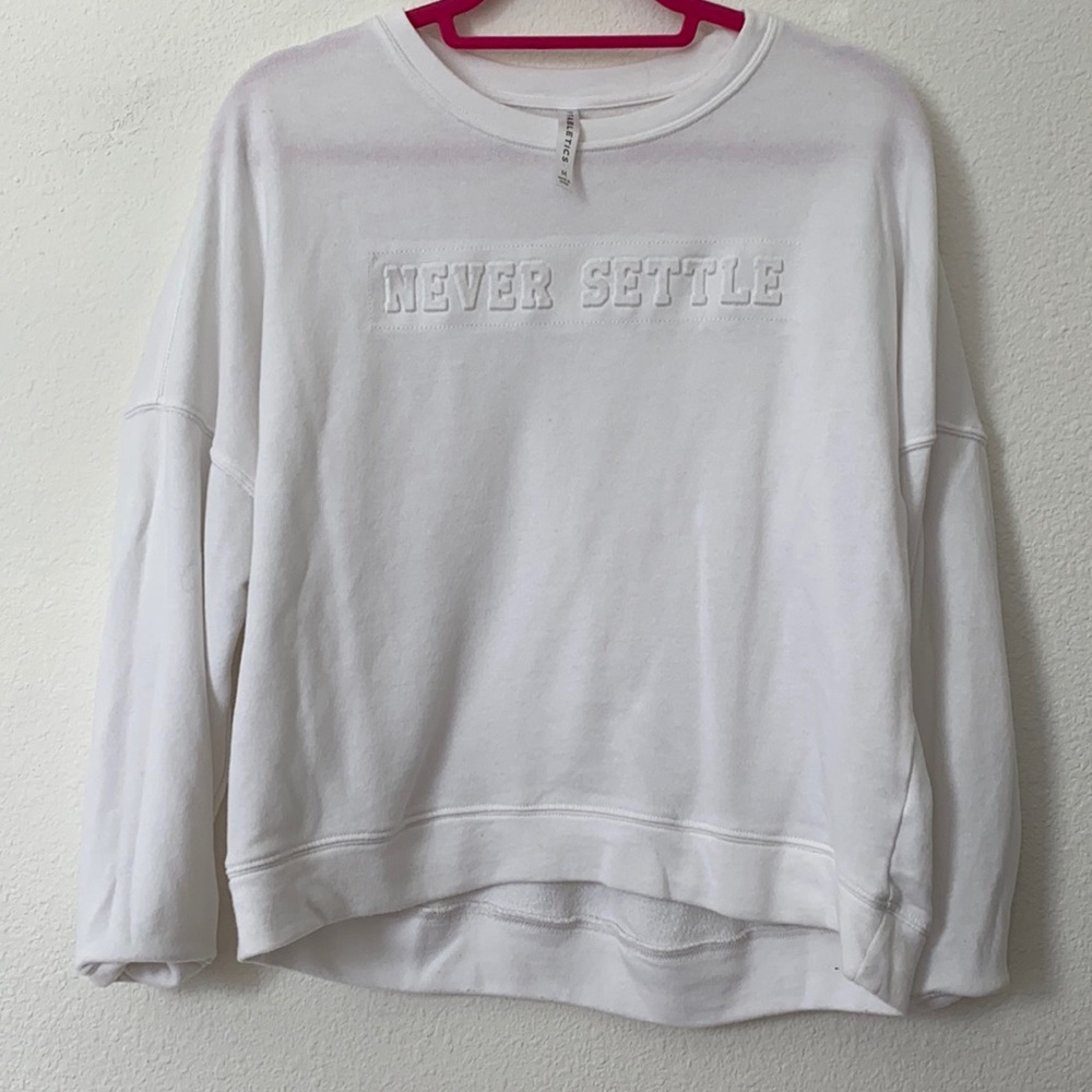 “Never Settle” Fabletics sweatshirt